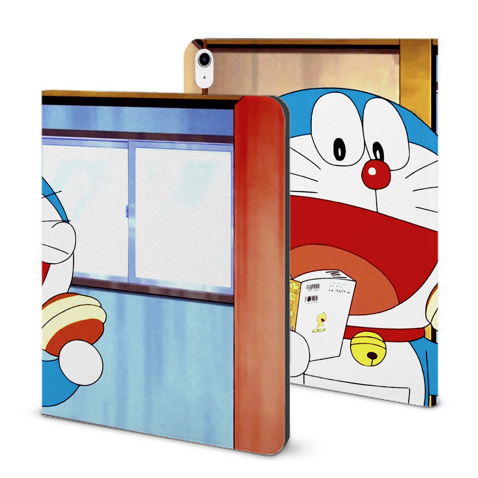 （画像用） ドラえもん Doraemon IPad ケース ブック型 PUレザー TPU 耐衝撃 軽量 薄型 ペン収納なし 全面保護 IPad 各モデル対応